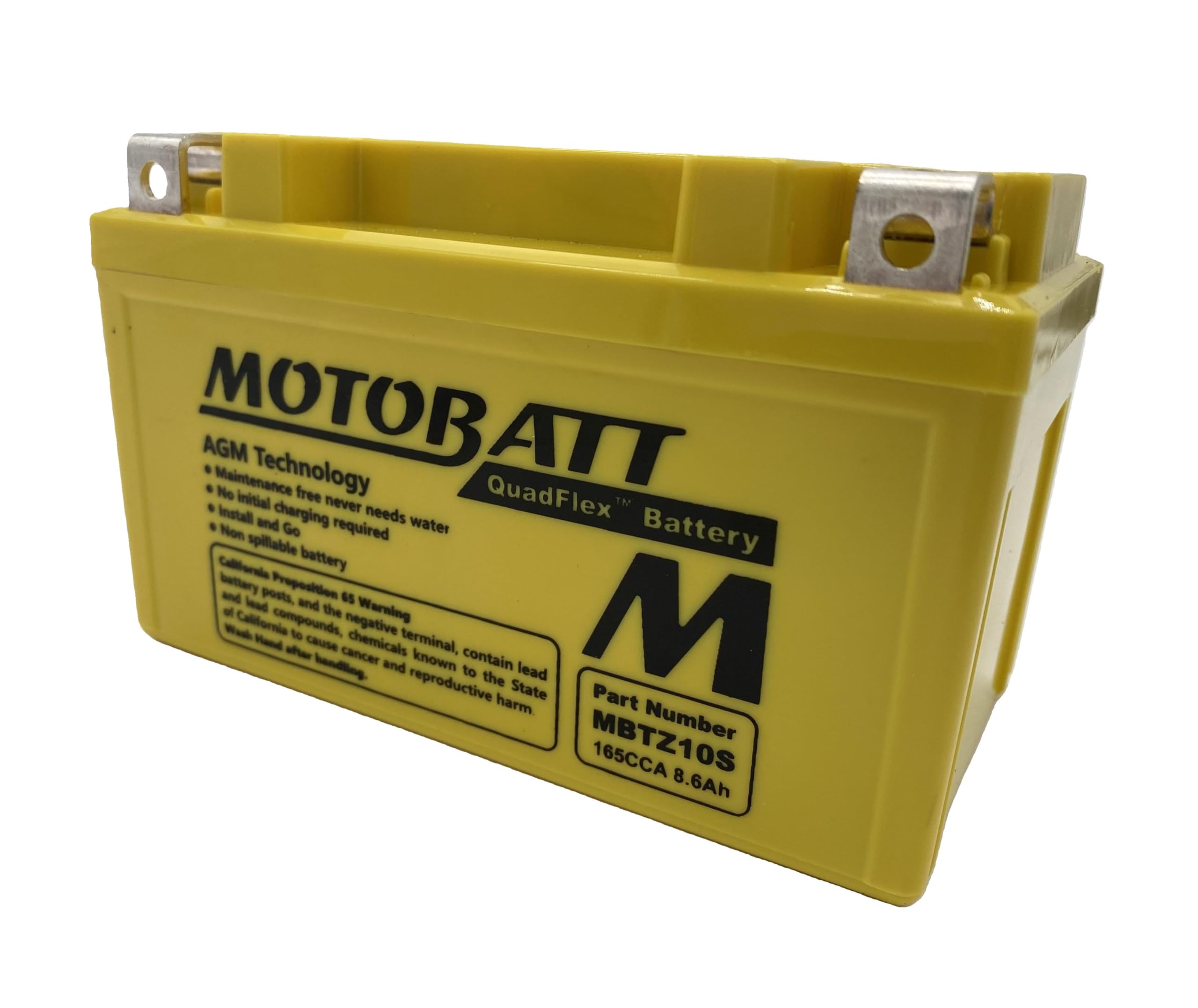 MotoBatt MBTZ10S 12V 8.6Ah AGM Wstępnie naładowany uszczelniony akumulator - kompaktowy i bezobsługowy, 151x87x95 mm, do skuterów i lekkich motocykli