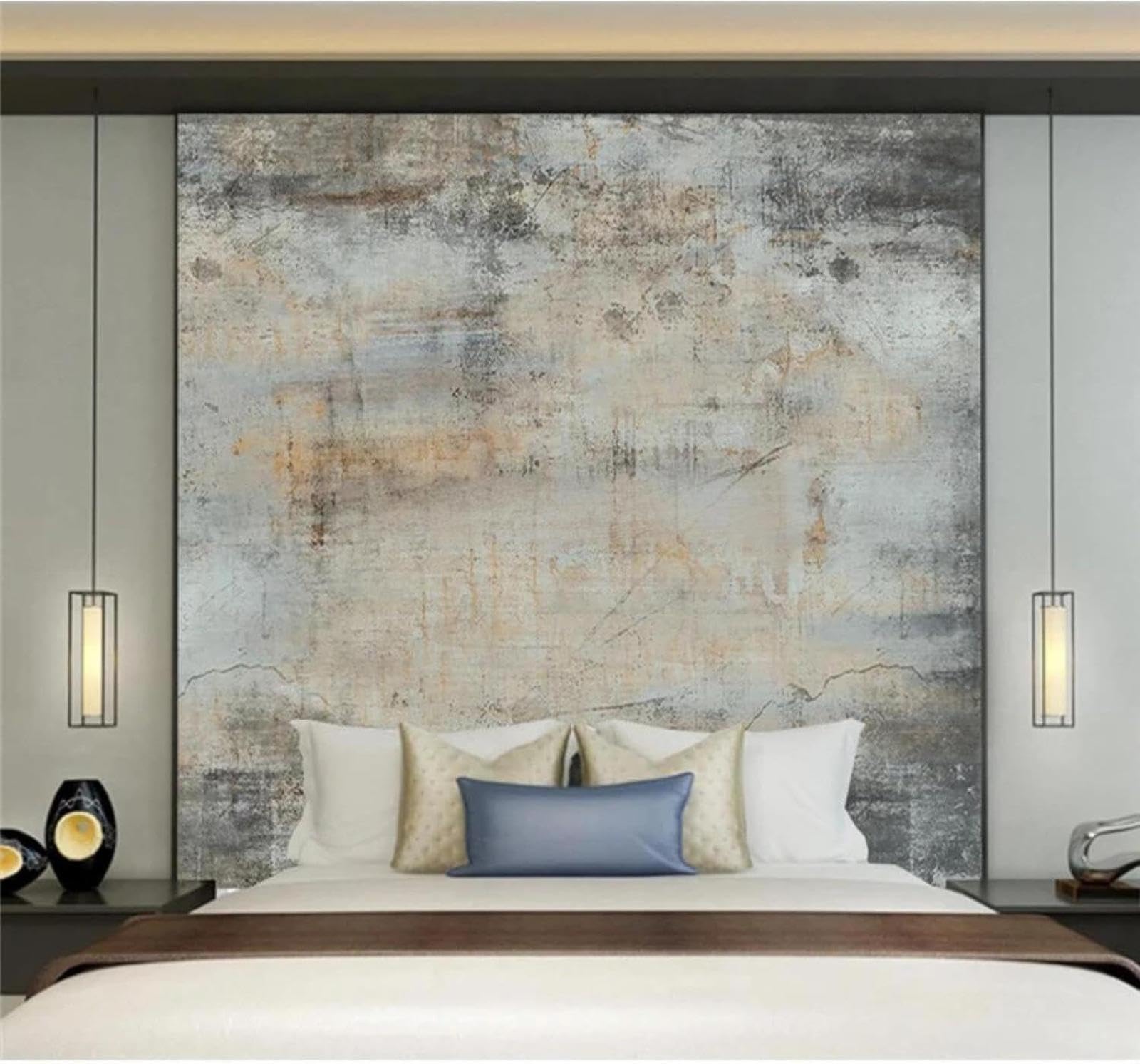 XLMING Retro Abstract Concrete Wall Restaurant Café 3D Wallpaper Luxury Home Dining Decor Paste Sofa Living Room The Wall for Bedroom Mural-350cm×256cm