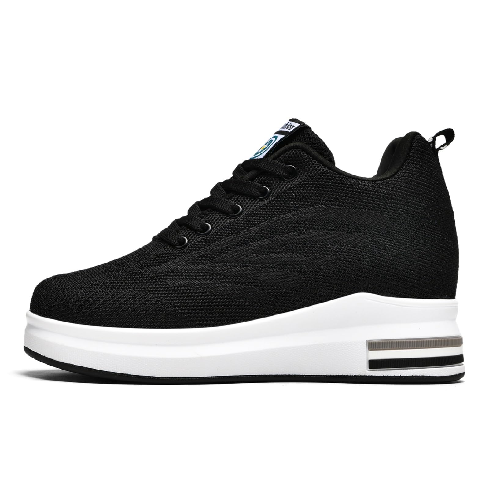 Baskets Compensées Femme Chaussure de Sport Plateforme Respirantes Sneakers Gym Fitness Casual Lacets Chaussures Talon de 8.5 cm à L'intérieur Hausse
