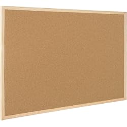 Placas De Corcho Blanco Para Techos Raylu Paper® – Tablero de corcho natural con marco de madera de pino, tablón de anuncios con señalizadores y kit de montaje. (90 x 60 cm)