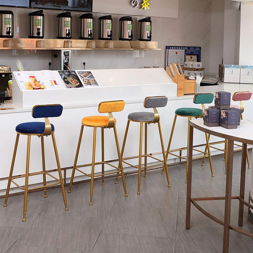 65/75 cm Velvet Bar Stool Chair Covers with Backrest,Elastic Seat Home Soft Chair Slipcover Chair Protector for Kitchen Breakfast Counter Chairs Bar Stools