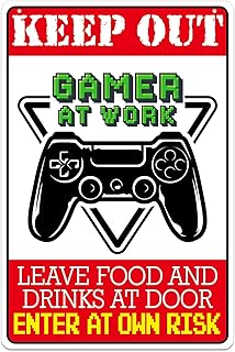 Gaming Room Decor Sign Keep out Gamer at Work Game Room Sign Gaming Room Wall Door Decor Sign Gaming Room Decor for Boys B...