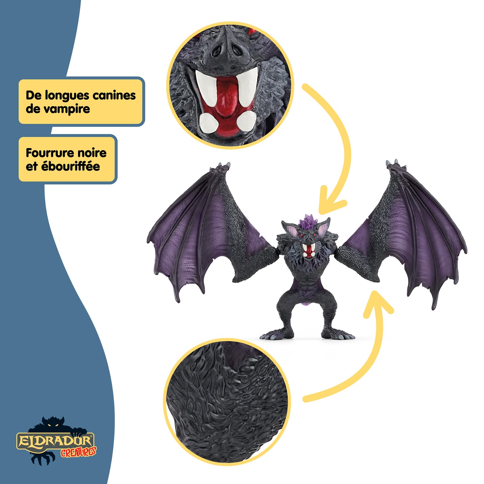 Schleich ELDRADOR CREATURES – Chauve-souris Des Ténèbres – Figurine Articulée – Ailes Mobiles – 16 X 21 X 14 Cm – Dès 7 Ans