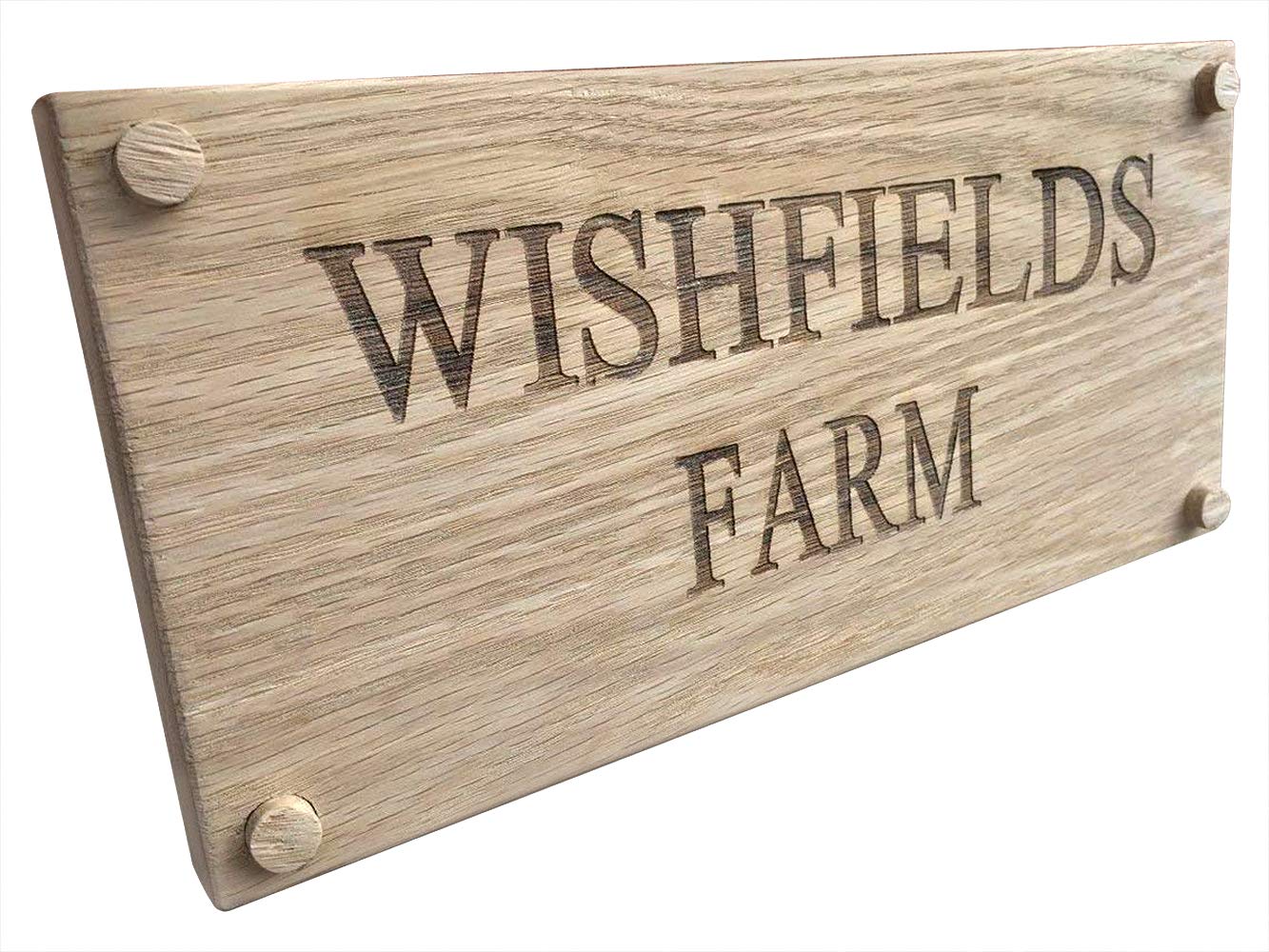 Personalised Oak House Sign, Carved, Custom Engraved Outdoor Wooden Name Plaque
