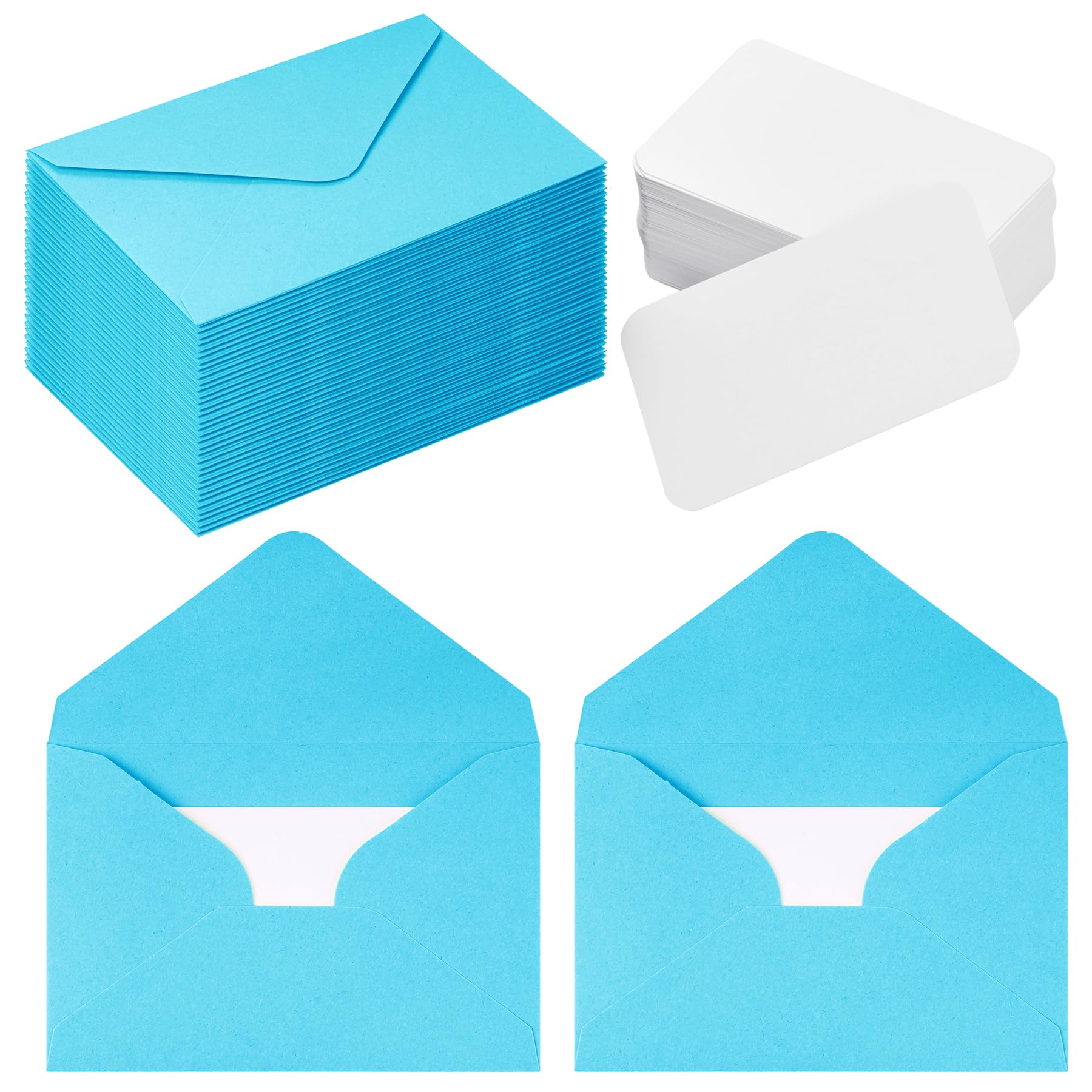 jiebor 100 Sets Small Envelopes with Small Blank Gift Business Card Wedding Invitation Pocket Envelopes for Graduations Wedding Shower Holiday 3.14 x