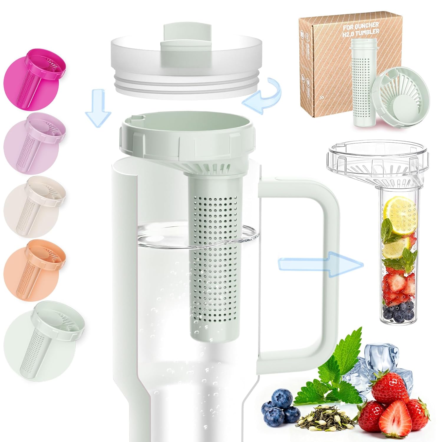 Stanley Tea Infuser for 30oz 40oz Tumbler Stanley cup Accessories Rotating Lock for Leak-Proof Tea Fruit Cold Brew