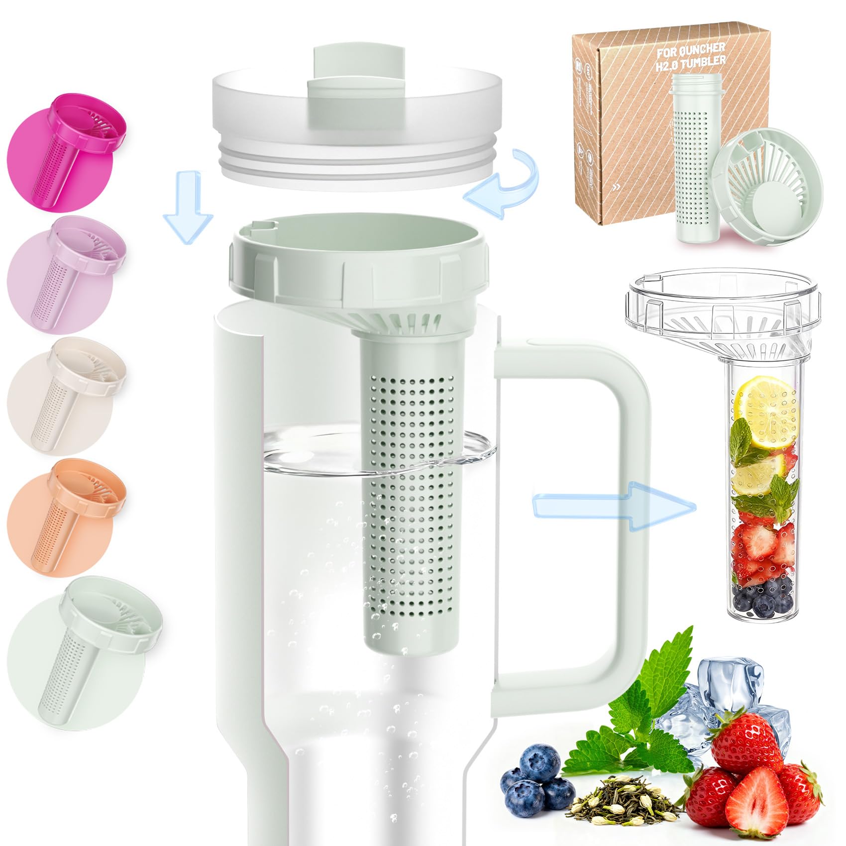 Stanley Tea Infuser for 30oz 40oz Tumbler Stanley cup Accessories Rotating Lock for Leak-Proof Tea Fruit Cold Brew