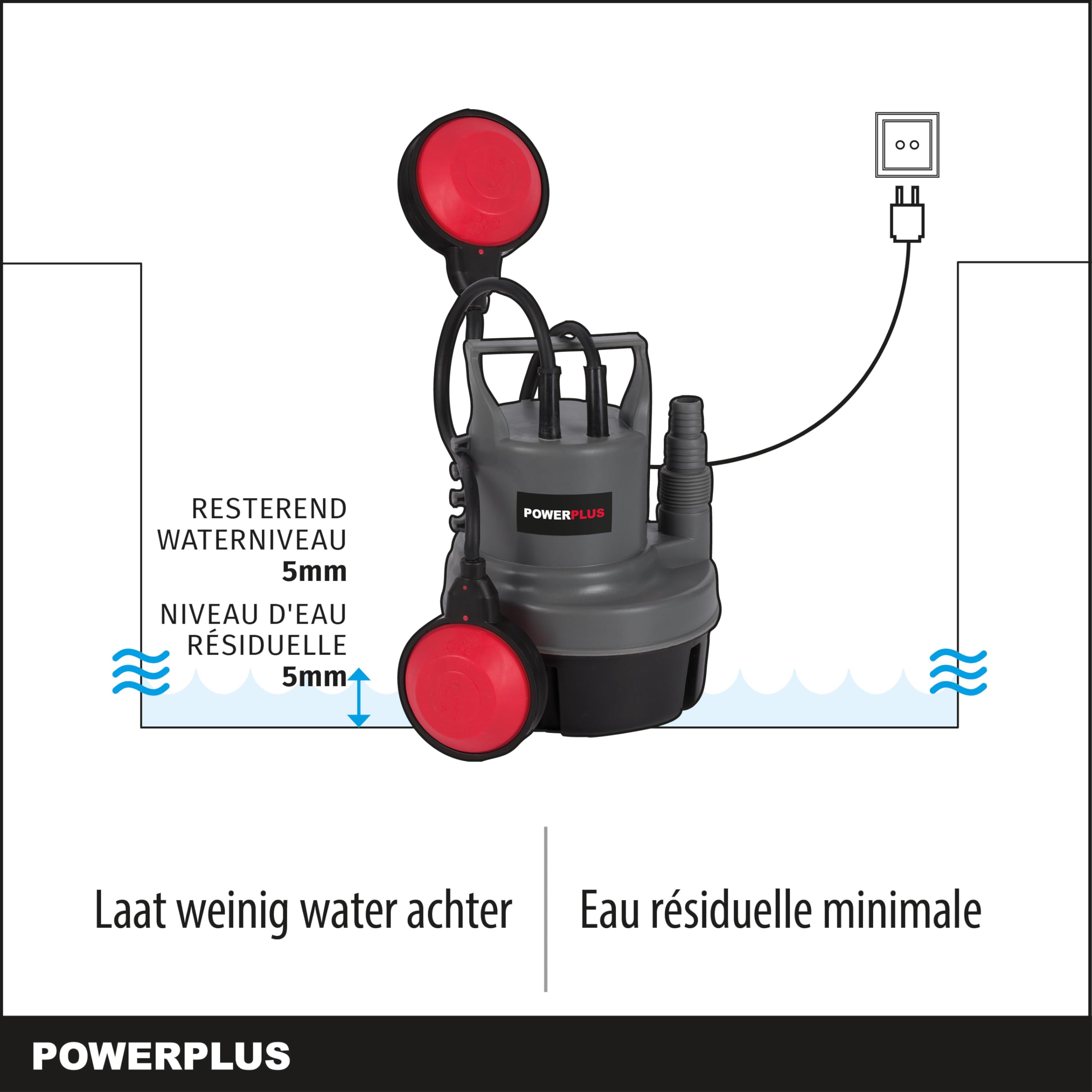 POWERPLUS POWEW67900 – Pompa sommergibile 200 W, acqua pulita.