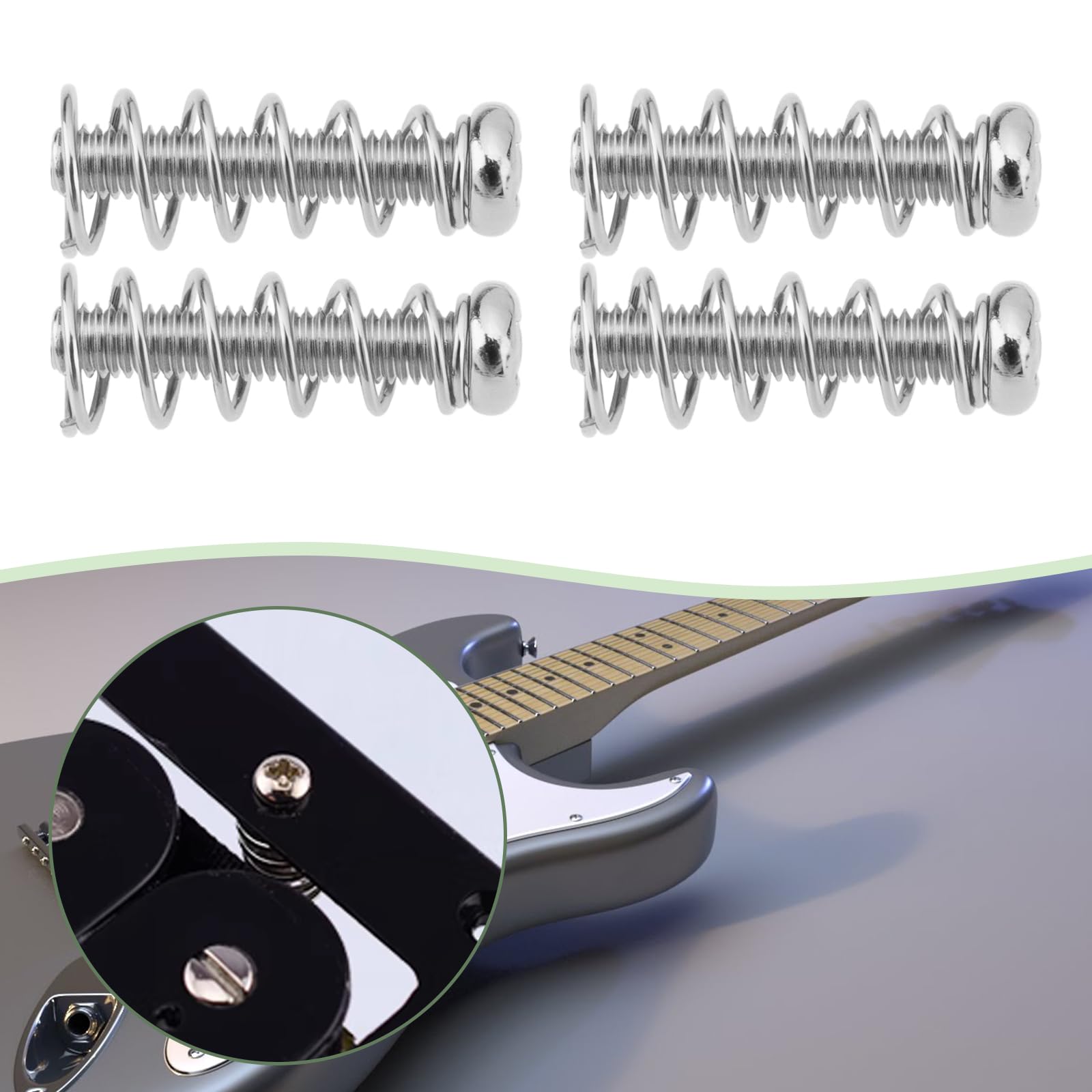 Create idea 12PCS Guitar Saddle Adjusting Chrome Screws and Springs Guitar Bridge Screws 3mm x 18mm For Guitar Bridge Guitar Tremolo Guitar Bridge Parts - Image 3