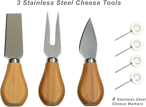 Miniatura 6 de NCAA Georgia Tech Yellow Jackets - Tabla de quesocharcutería con licencia oficial de bambú con juego de cuchillos y marcadores de queso por Picnic