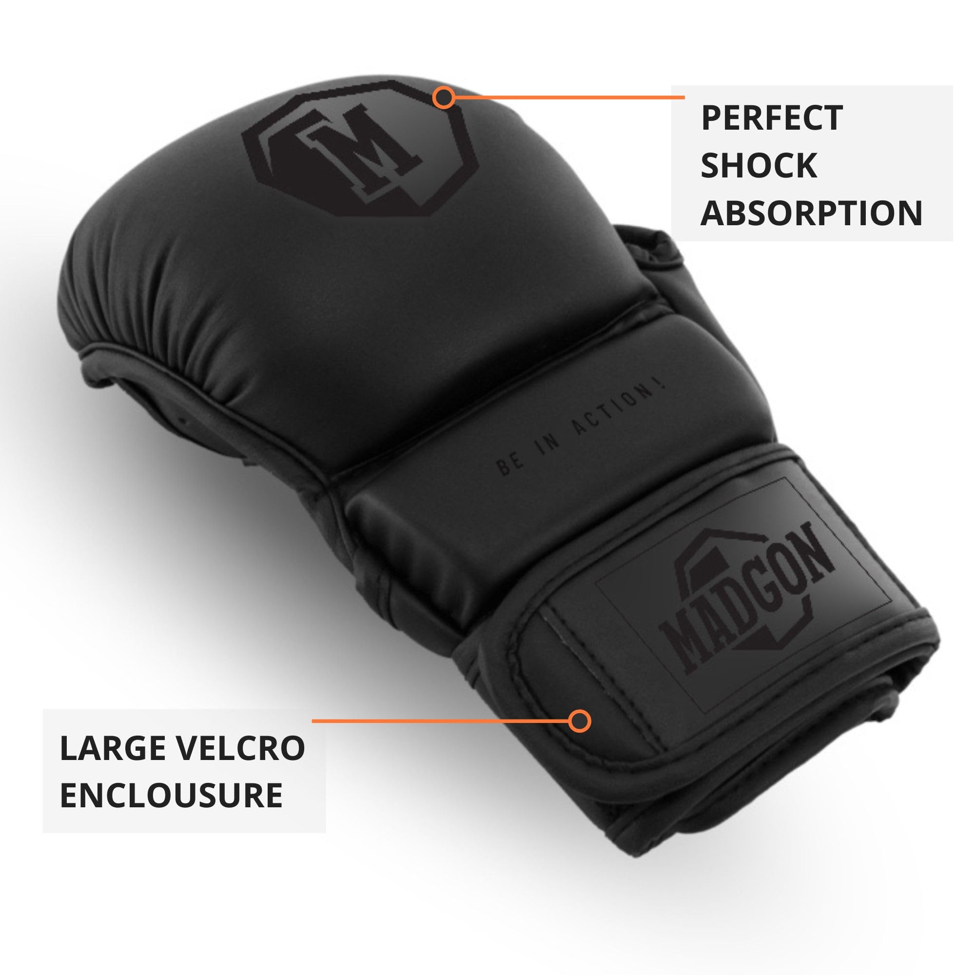 MADGON MMA Sparring Handschuhe – Extra Dicke Polsterung & Handgelenkschutz – inkl. Beutel