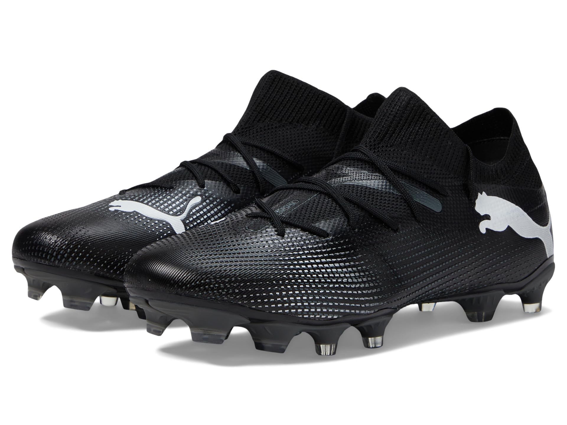 PUMA Future 7 Match Firm Ground/Artificial Ground Soccer Cleats Black White 9.5 D (M)