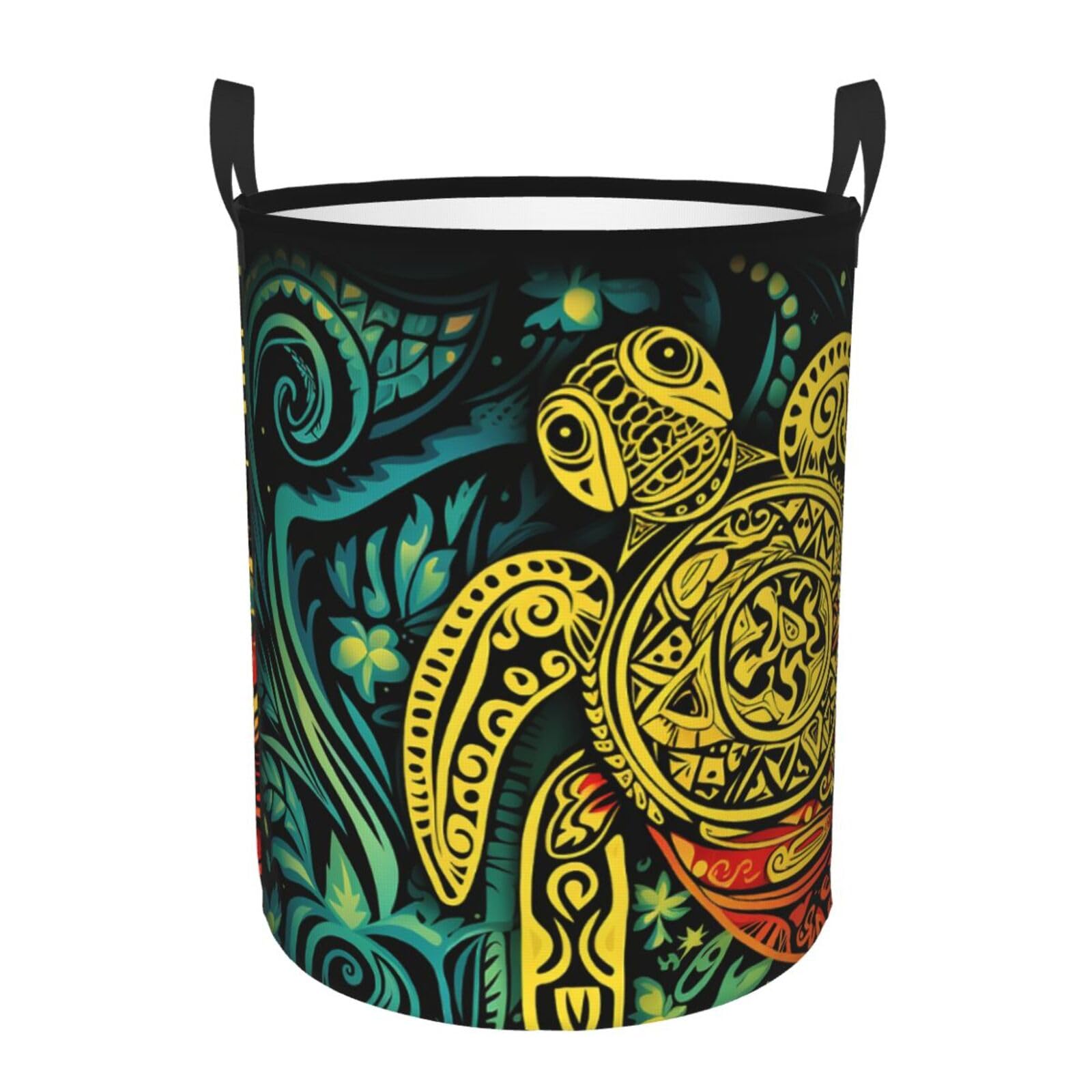 Panier à linge autonome pour linge sale qui reste debout avec motif tortue et tissu imperméable