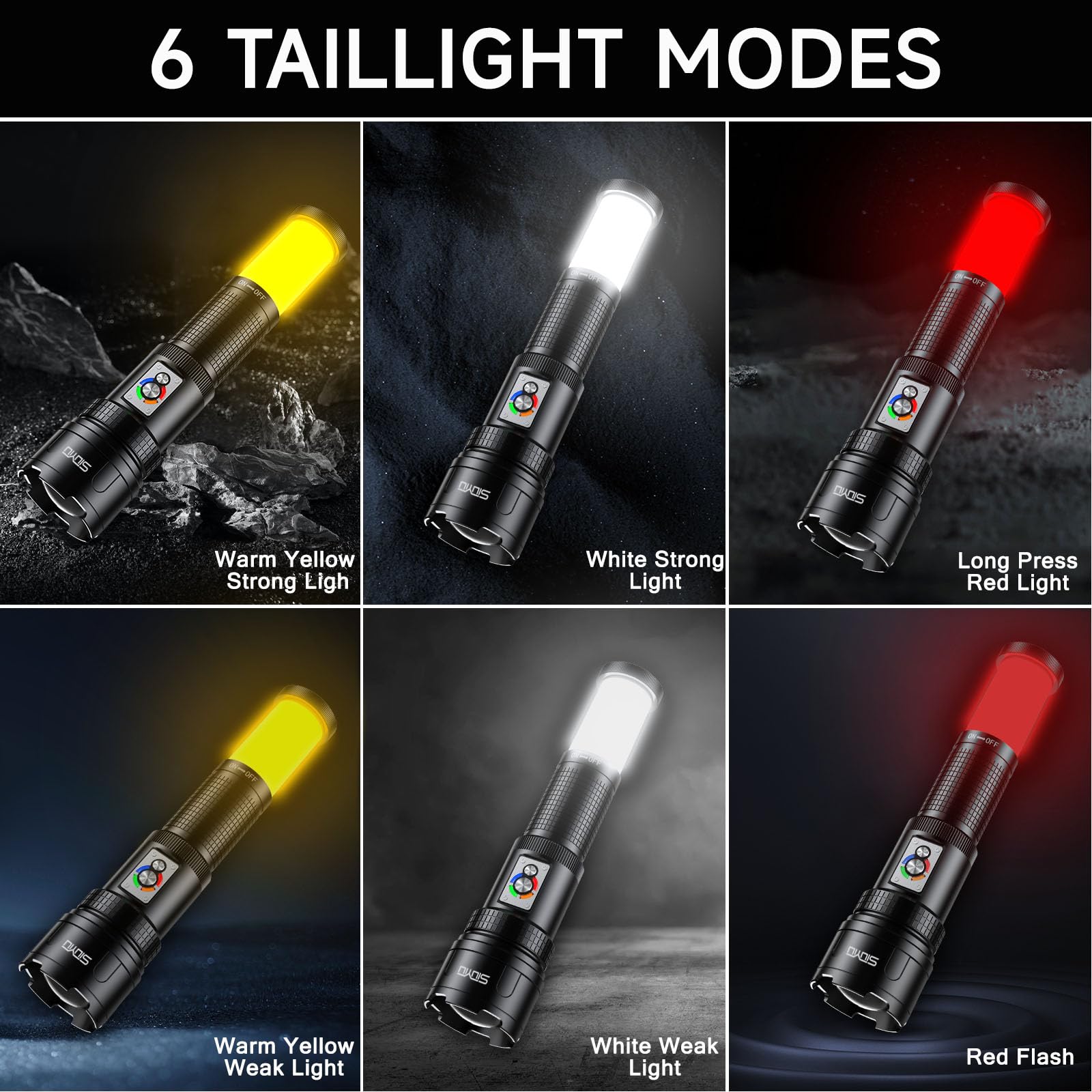 Lampes de Poche Rechargeable a Haute Luminosité, 20 0 000 Lumens, Lampe Torche Rechargeable la Plus Lumineuse, Plusieurs Modes Avec Lumière Cob, Lampe de Poche Étanche, Lampe dde Poche Rechargeable