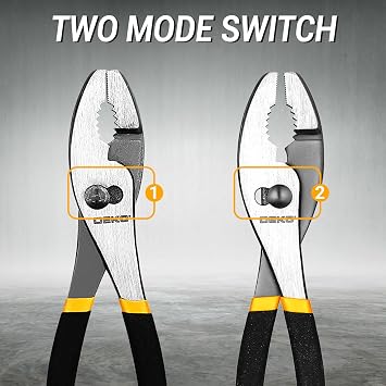 DEKOPRO 10 inch Slip Joint Pliers, Plier with Rubber Grip Handle, High Carbon Steel Plier Tools - Rust Resistant Finish