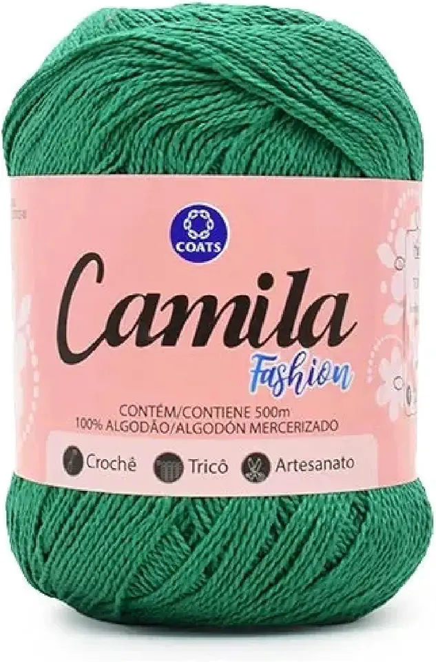 Fio Camila Fashion 500, Linha para Crochê, Diversas Cores - Coats Corrente - UNIDADE (231 VERDE ESCURO)