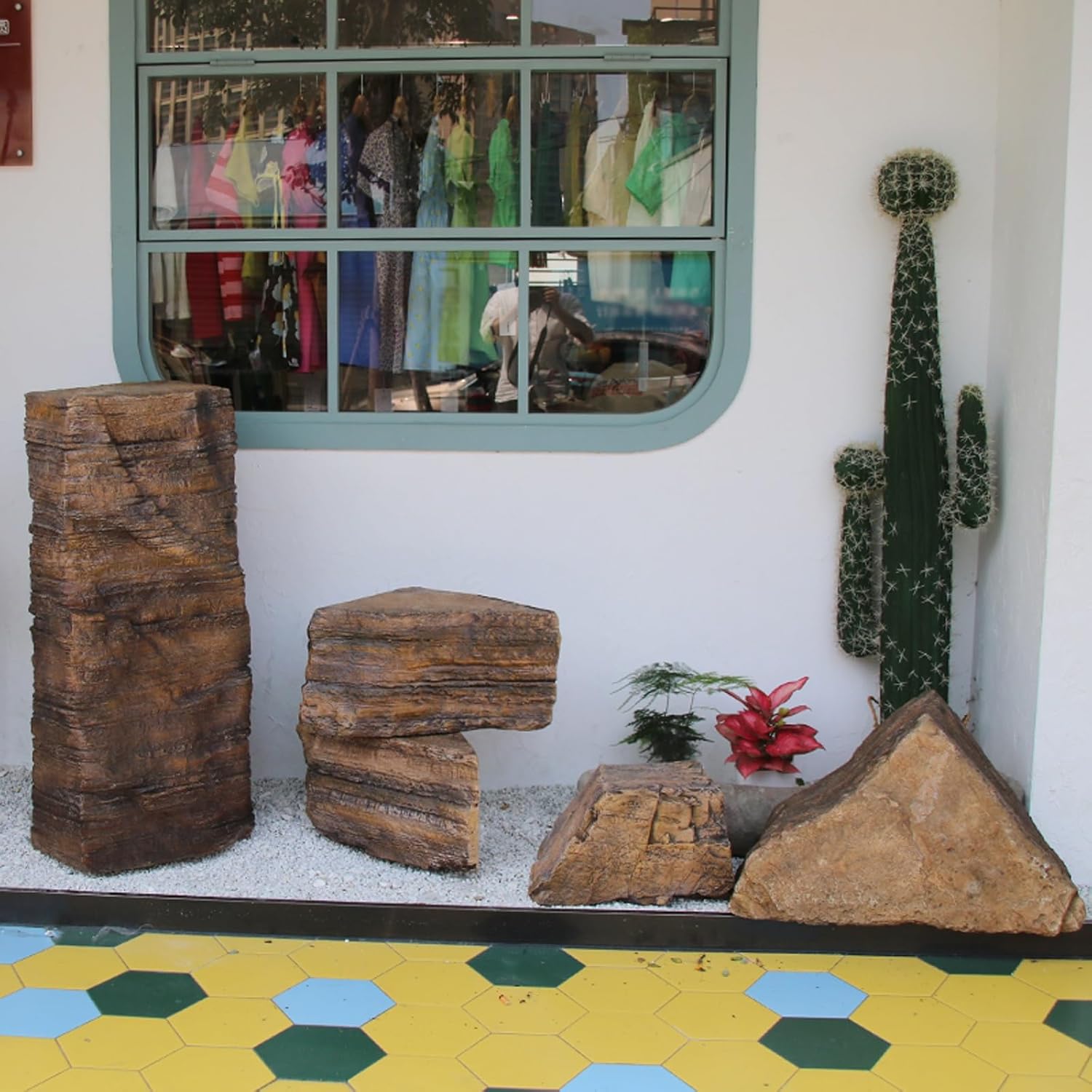Fake Rocks, Artificial Landscape Rock, Realistic Decorative Faux Stone, for Aquarium Décor, Garden Photography, Landscaping, Yard Décor, Retro Decoration(55*40*100cm/21.7*15.7*39.4in)