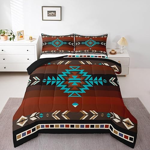 Miniatura 21 de Feelyou Groovy - Juego de edredón de flores para niñas y niños, edredón retro floral bohemio con hongos de los años 70, juego de ropa de cama de