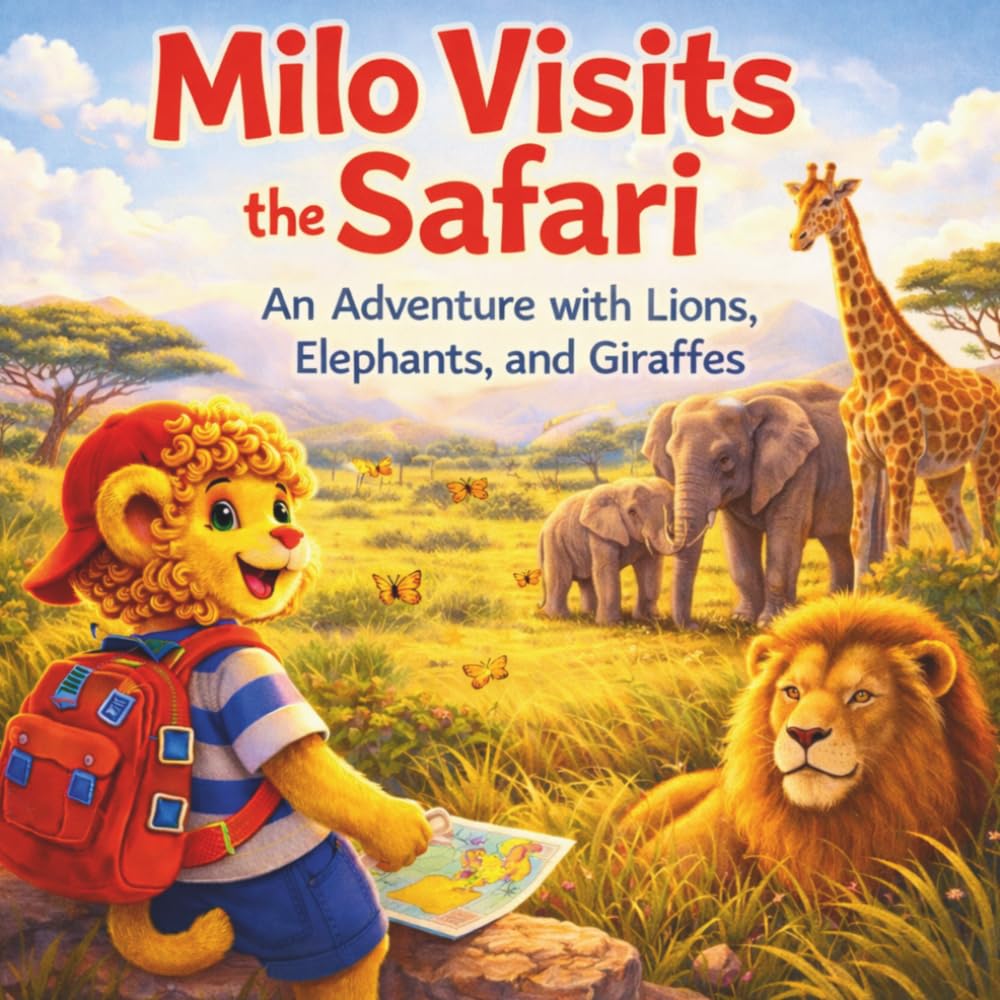 Milo Visits the Safari: An Adventure with Lions, Elephants, and Giraffes (Milo Adventure Series)