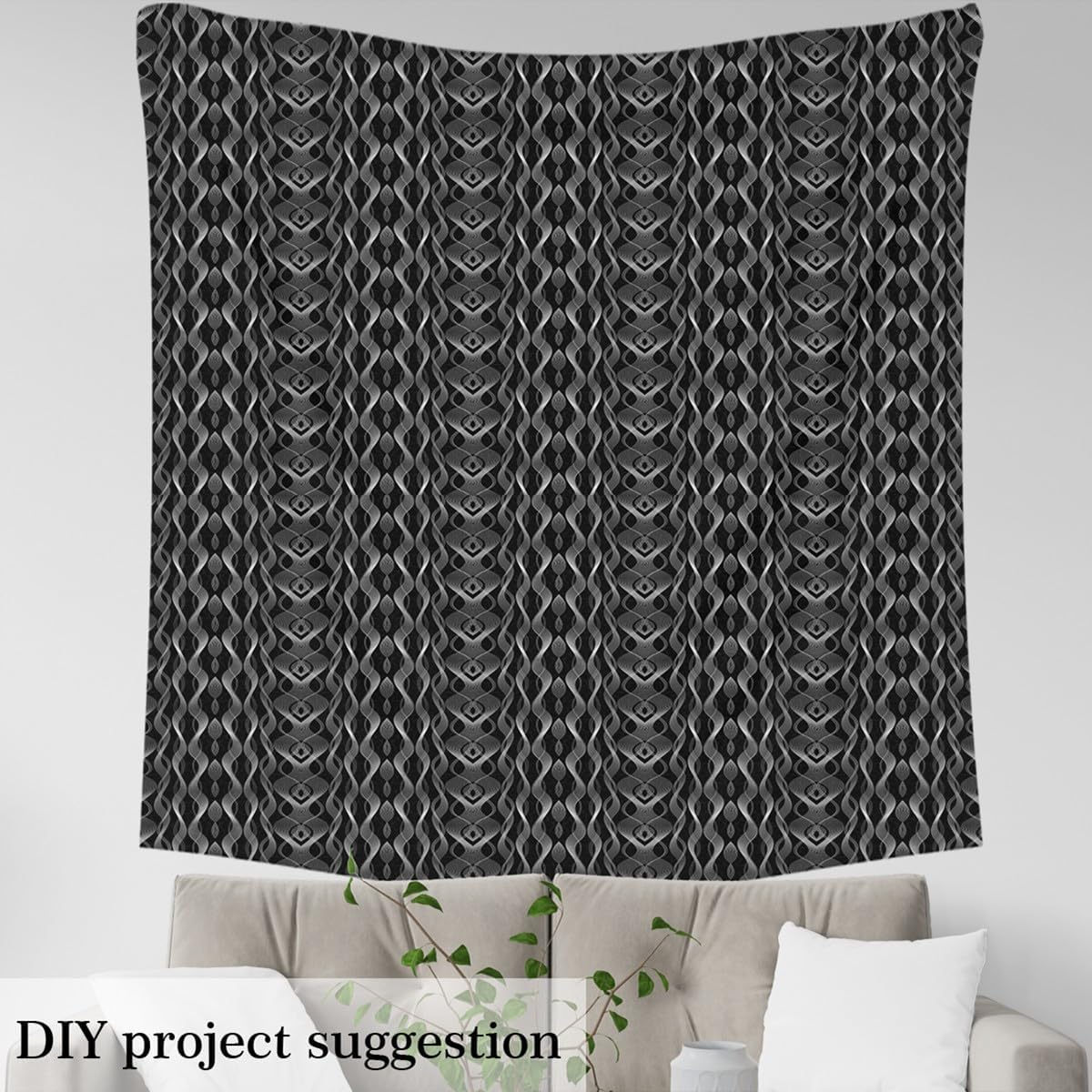 Silver Black Fabric by The Yard 10 Yards, Silver Stripes Soft Flannel Decorative Fabric Retro Stripe Line Upholstery Fabric for Chairs Geometric Spiral DIY Reupholstery Fabric