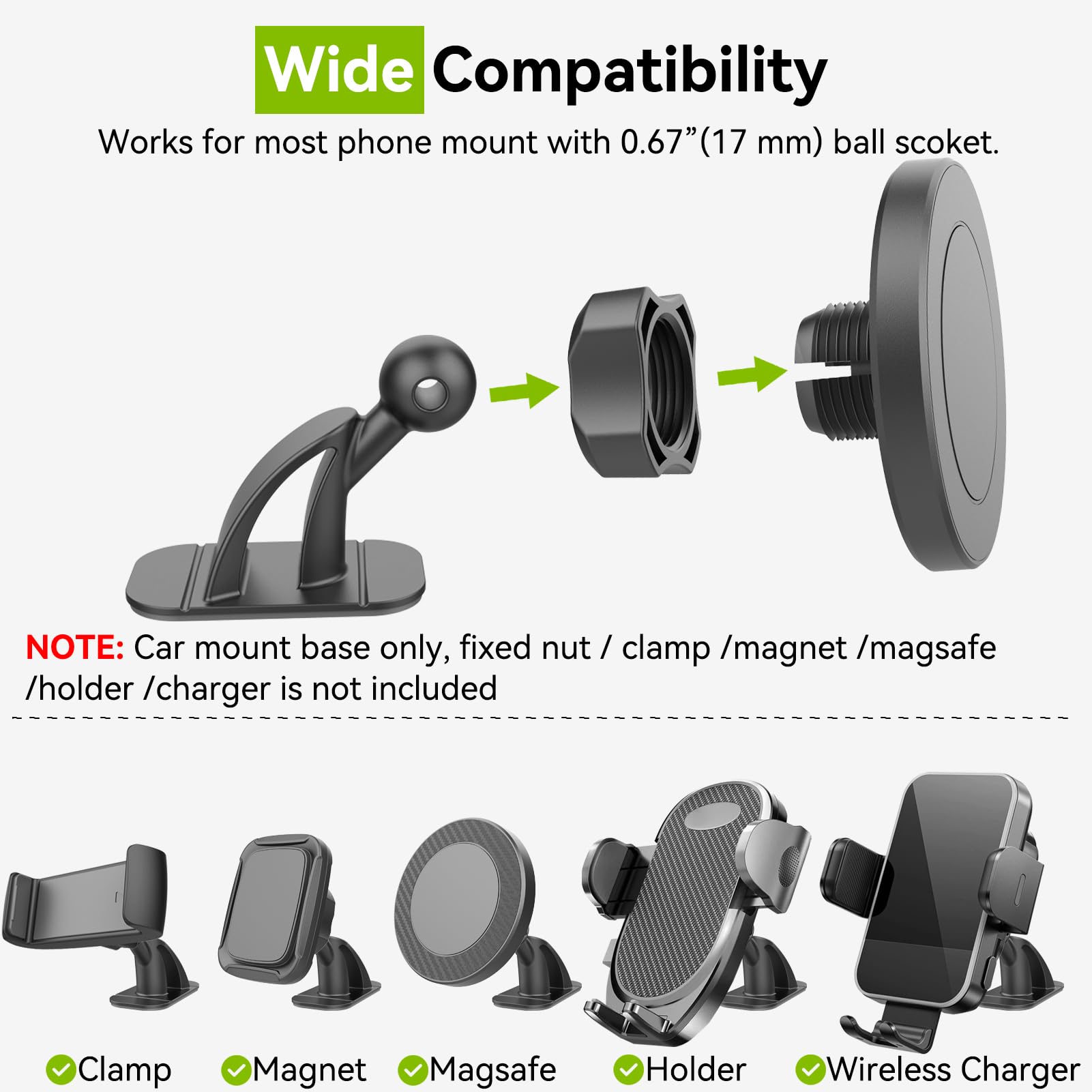 Aoxuantec Pack Upgraded 3m Sticky Pads Adhesive Ball Mount