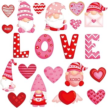 40PCS Valentines Day Cutouts Paper Heart Cutouts for Classroom Bulletin Board Decorations