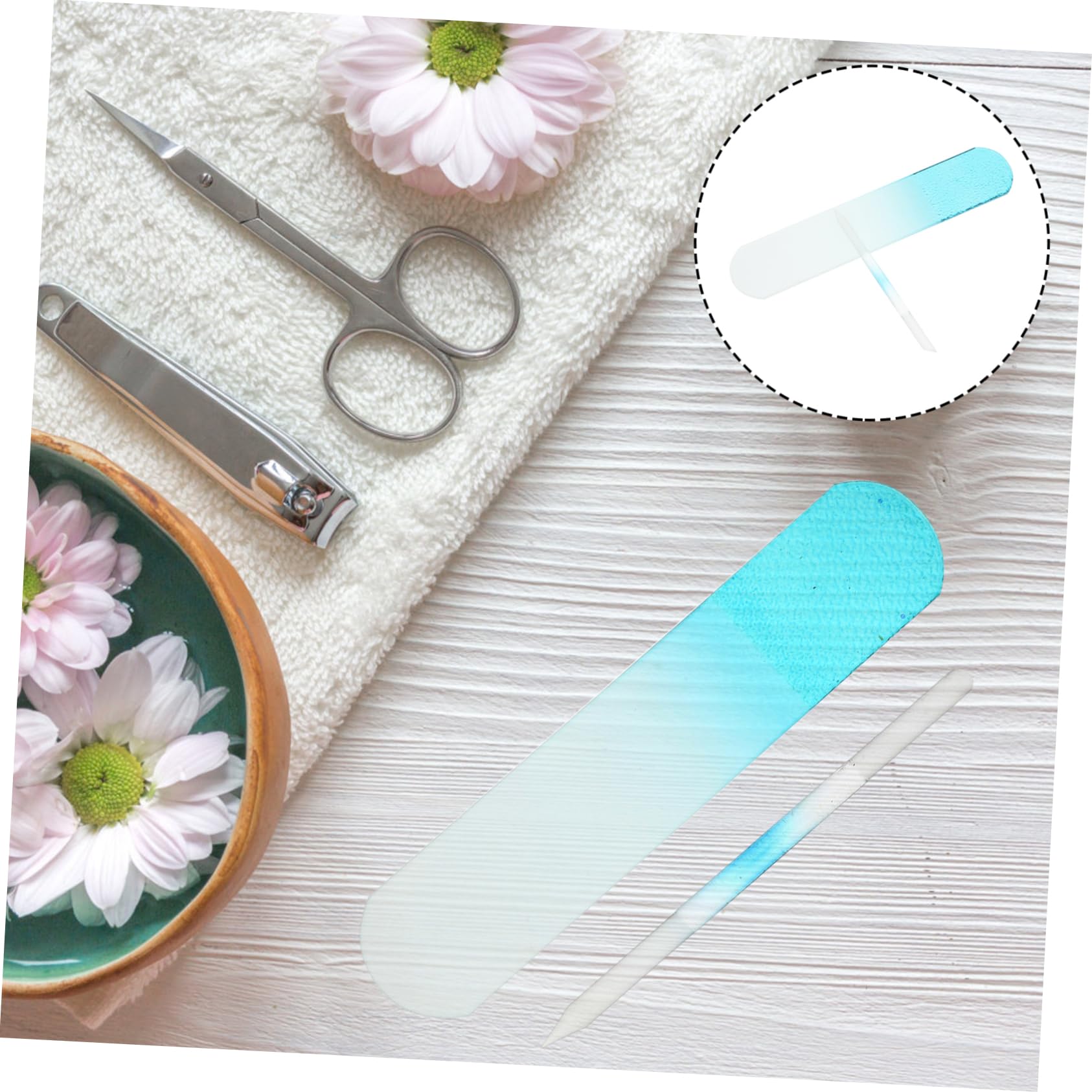 FOMIYES 6piezas Limas De Vidrio Para Uñas Limas Cilíndricas Para Uñas Gruesas Herramientas De Manicura Profesionales Para Uso Natural y Fácil Transporte