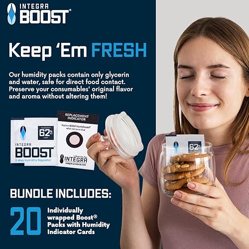 Miniatura 7 de Integra Boost Paquete de control de humedad de 2 vías Tecnología patentada para el control de la humedad Preserve el sabor y mantenga el 62% de HR