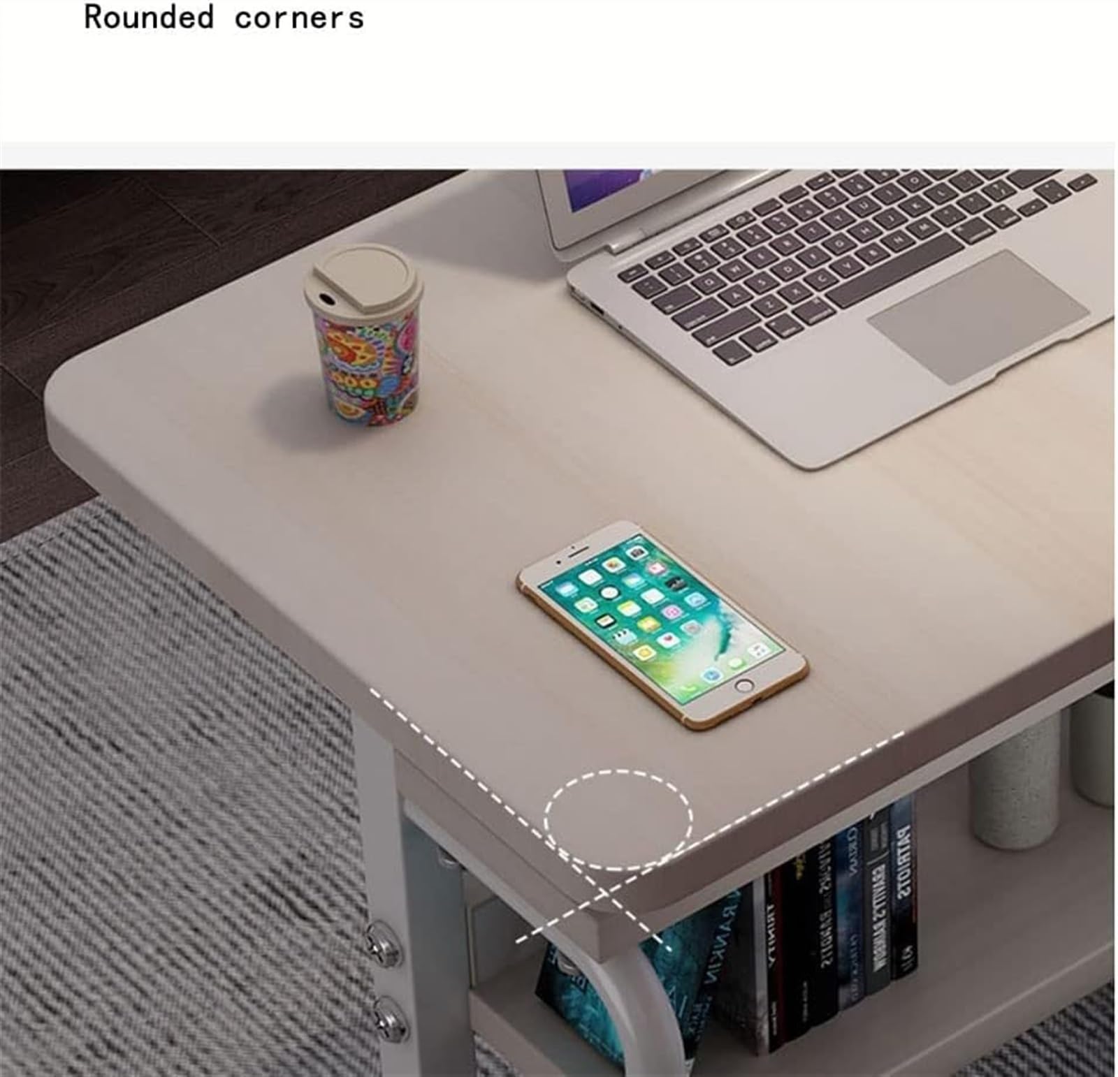Tavolo Servitore Tavolino servitore con Ruote, scrivania, Vassoio per Laptop, sopra Il Letto, scrittoio per Computer con Ruote, Altezza Regolabile, per sedersi e Stare in Piedi, Portatile, n