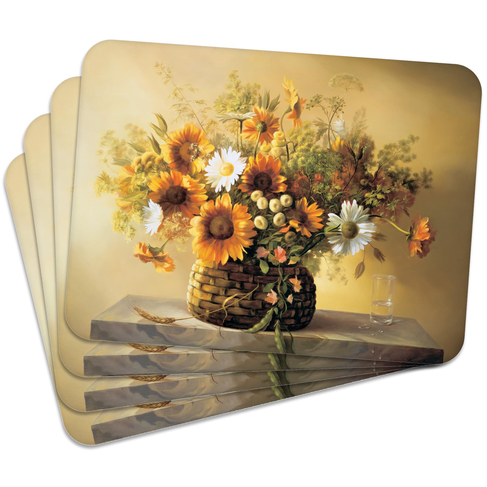 VELORA H&L Platzsets Kork - Tischsets 30 x 40 cm, Abwaschbar, rutschfest und Hitzebeständig bis 100°C, Dekorative Tischunterlagen für Küche und Esszimmer
