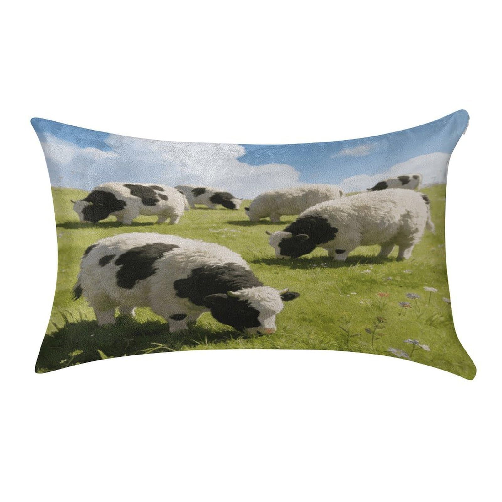 Fodpand Style Cute Cows Watercolor Pillowcase,Elegant Designed Home Decor,Velvet Pillowcase,Soft And Cozy,Pillow Case Cover With Hidden Zipper For Bedroom, Sofa, Couch