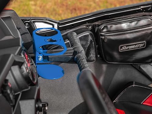 Miniatura 3 de SuperATV Voodoo - Soporte para tazas con barra de agarre azul para Polaris RZR 570800  900  XP TurboXP 1000 (ver ajuste)  Se adapta a contenedores