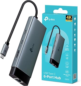 TP-Link UH6120C - Hub USB-C, 6 puertos, 5 Gbps, Plug&Play, Windows, Mac