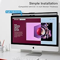 Vista 5 de Lámpara de monitor de computadora, barra de luz de pantalla para cuidado de ojos, lámpara de teclado con abrazadera/brillo ajustable y 3