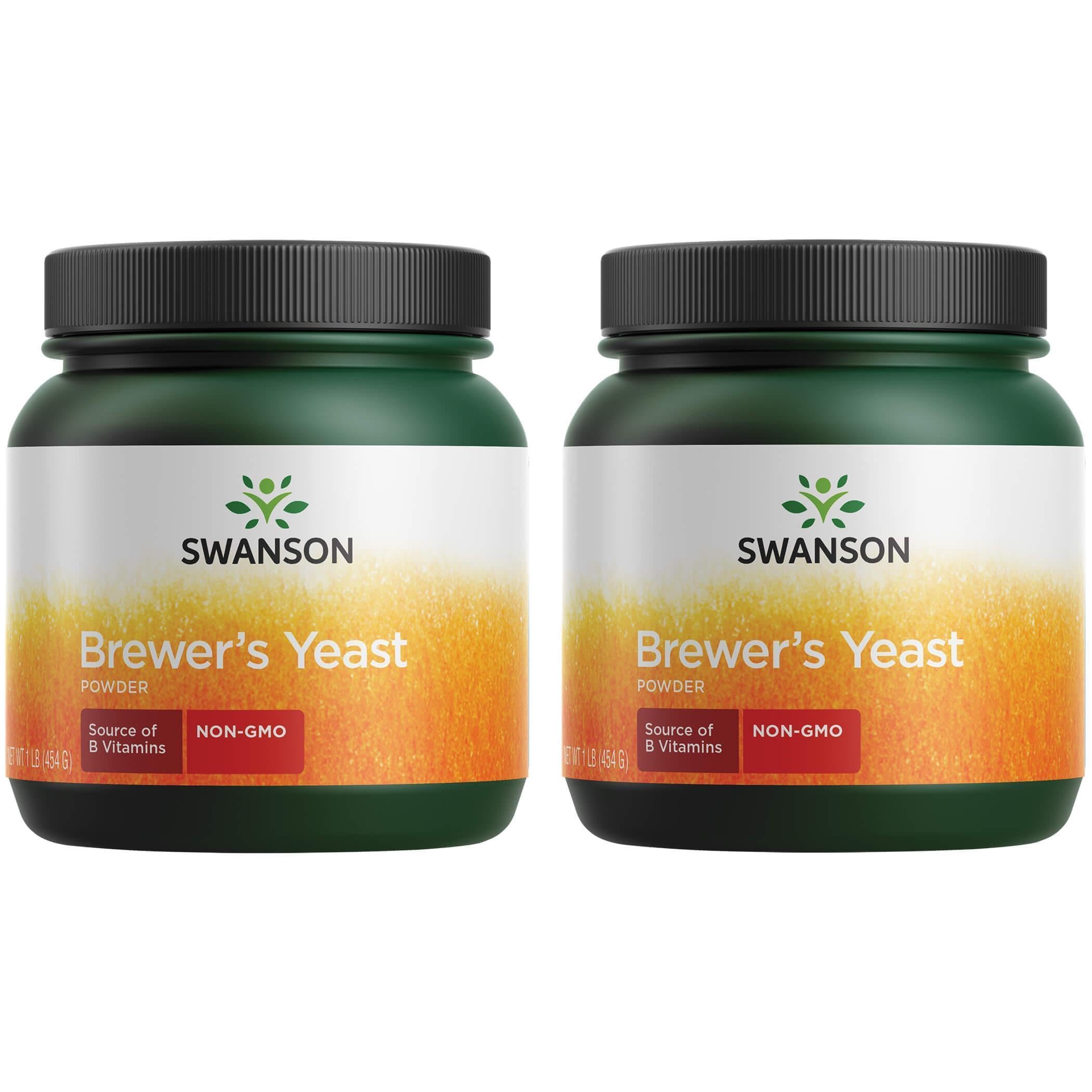Swanson 100% Pure Brewer's Yeast Powder GMO-Free 1 lb (454 g) Pwdr, 2 Pack 16 Ounce (Pack of 2)