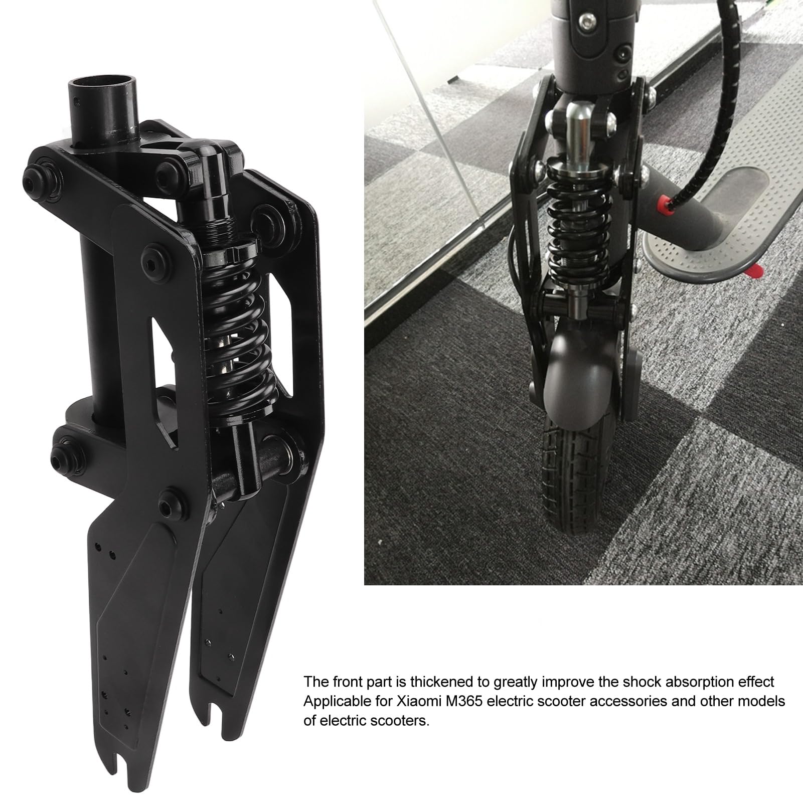 Amortisseur de scooter électrique en alliage d'aluminium de qualité supérieure, amortisseur de vibrations amélioré pour M365, kit de suspension de fourche avant à confort