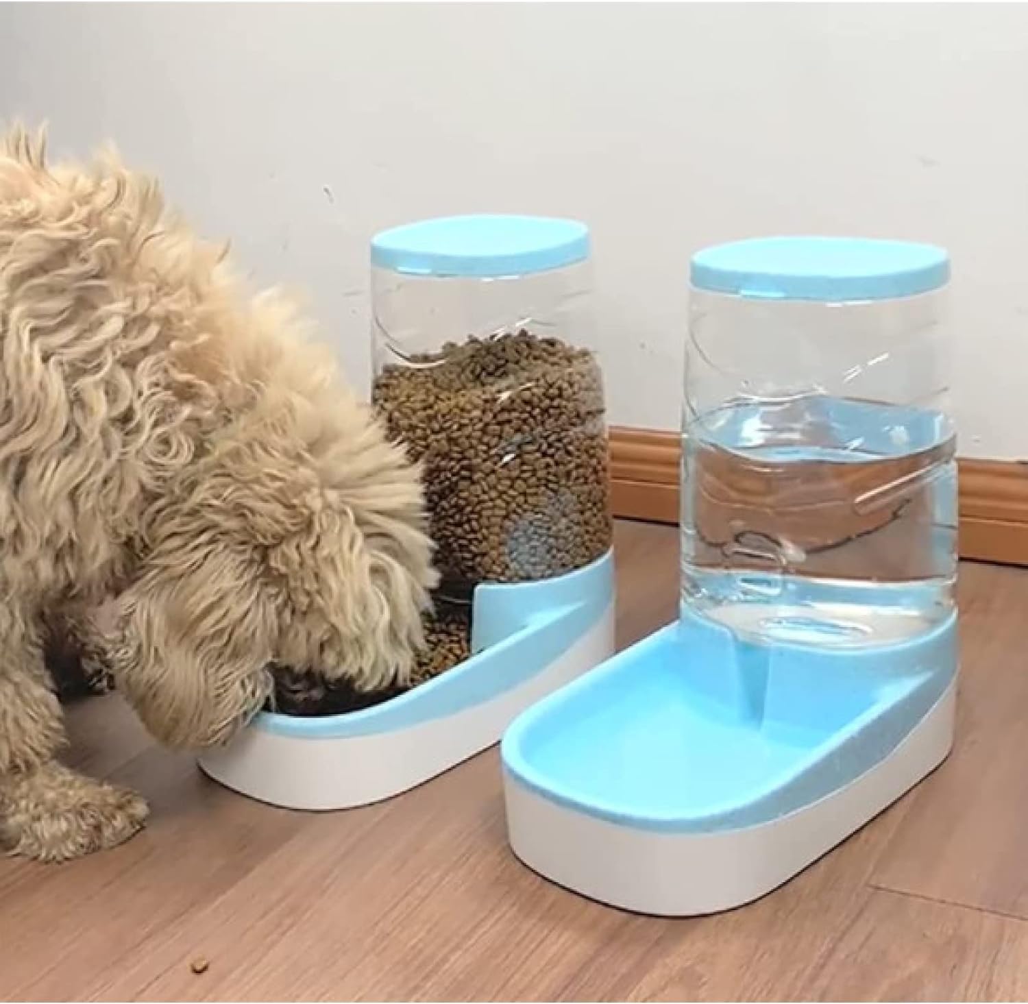 Distributeur de Nourriture Sèche,Distributeur Croquettes et Eau Automatique pour Chat Chien,Croquettes pour Chats et Chiens 3.8L Mangeoire Pratique,A