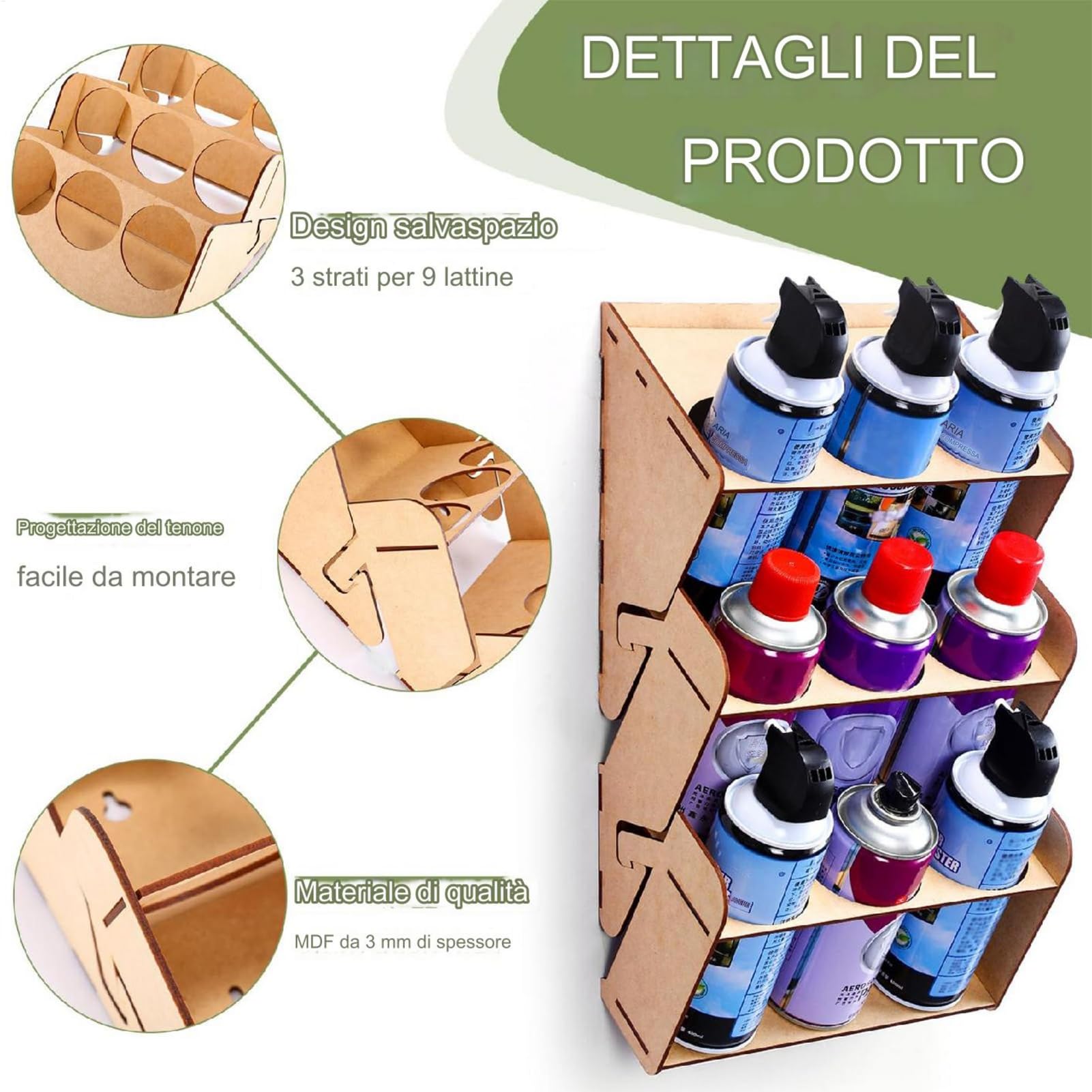 Supporto Bomboletta Spray - Organizzazione Utensili Ottimizzata