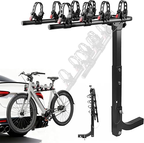 Soporte plegable para 4 bicicletas para coches, camiones, SUV, minivans
