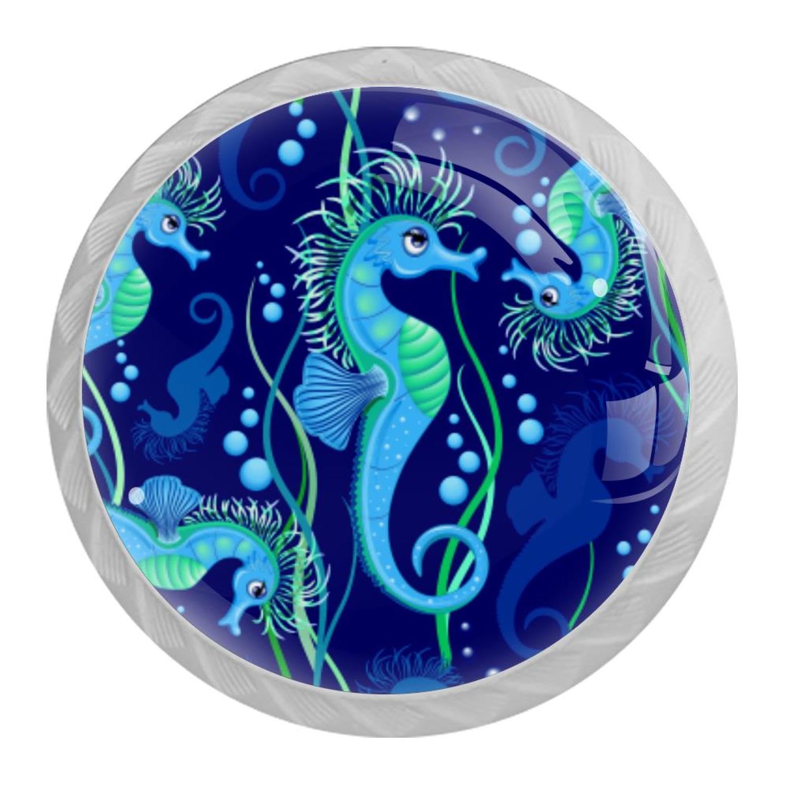 Tqmspg Multi01 4 Pieces Drawer Pulls Seahorse Door Knobs Dresser Handles For Kitchen Wardrobe Cupboard Hardware Furniture