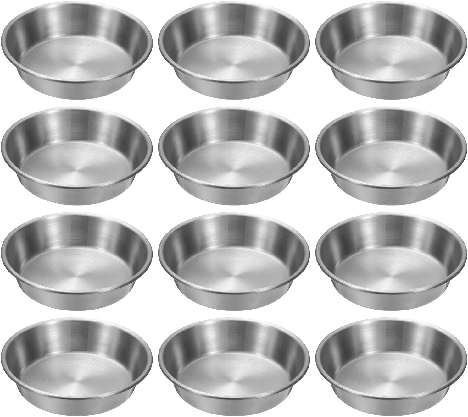 uxcell 4 Inch Stainless Steel Sauce Dishes, 12 Pcs Mini Individual Round Seasoning Dishes Condiment Tray Sushi Dipping Bowl Mixing Saucers Appetizer Plates for Prep Side Dish, Gold