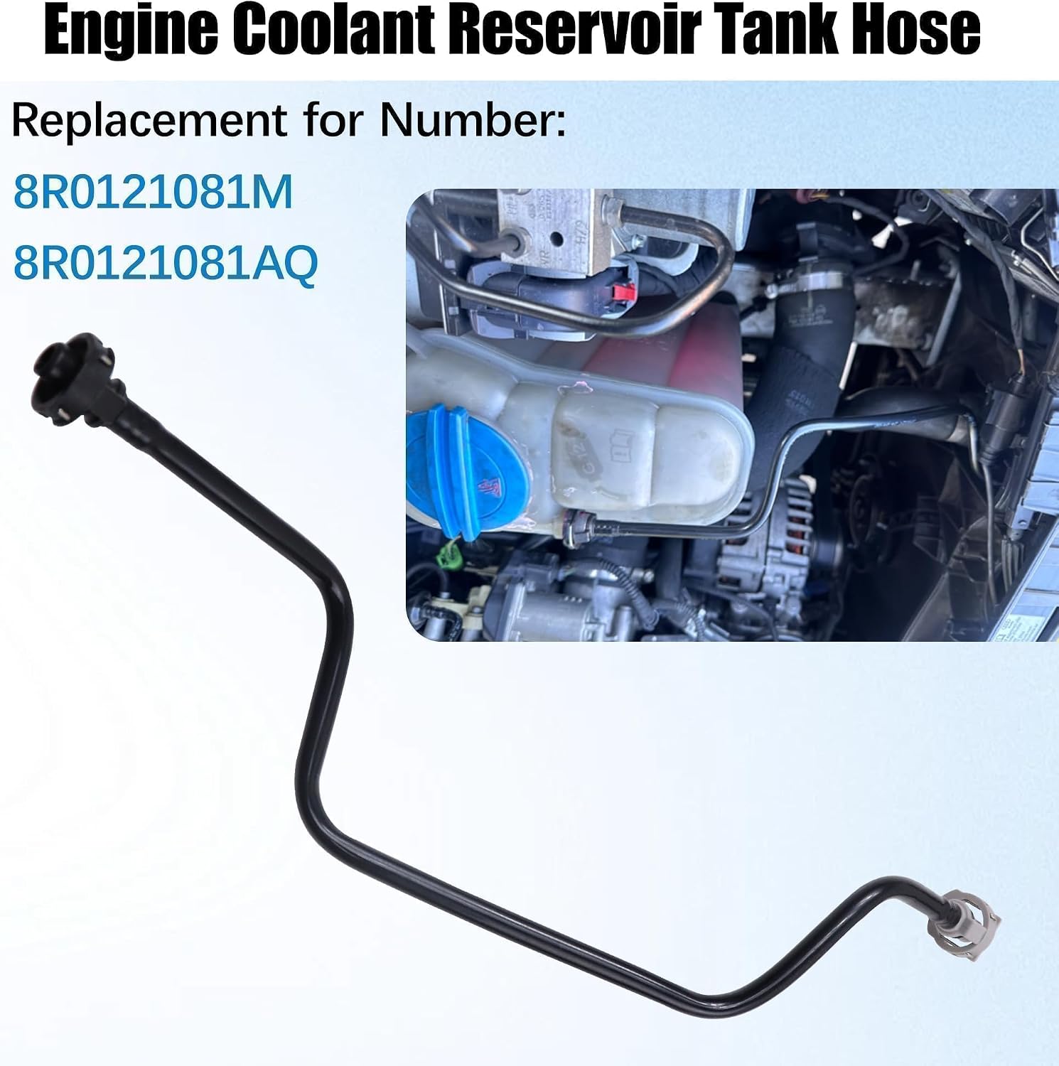8R0121081M Engine Coolant Reservoir Tank Hose Compatible with Audi Q5 2012 2013 2014 2015 2016 2017 Coolant Radiator Reservoir Tank Hose for 8R0121081AQ