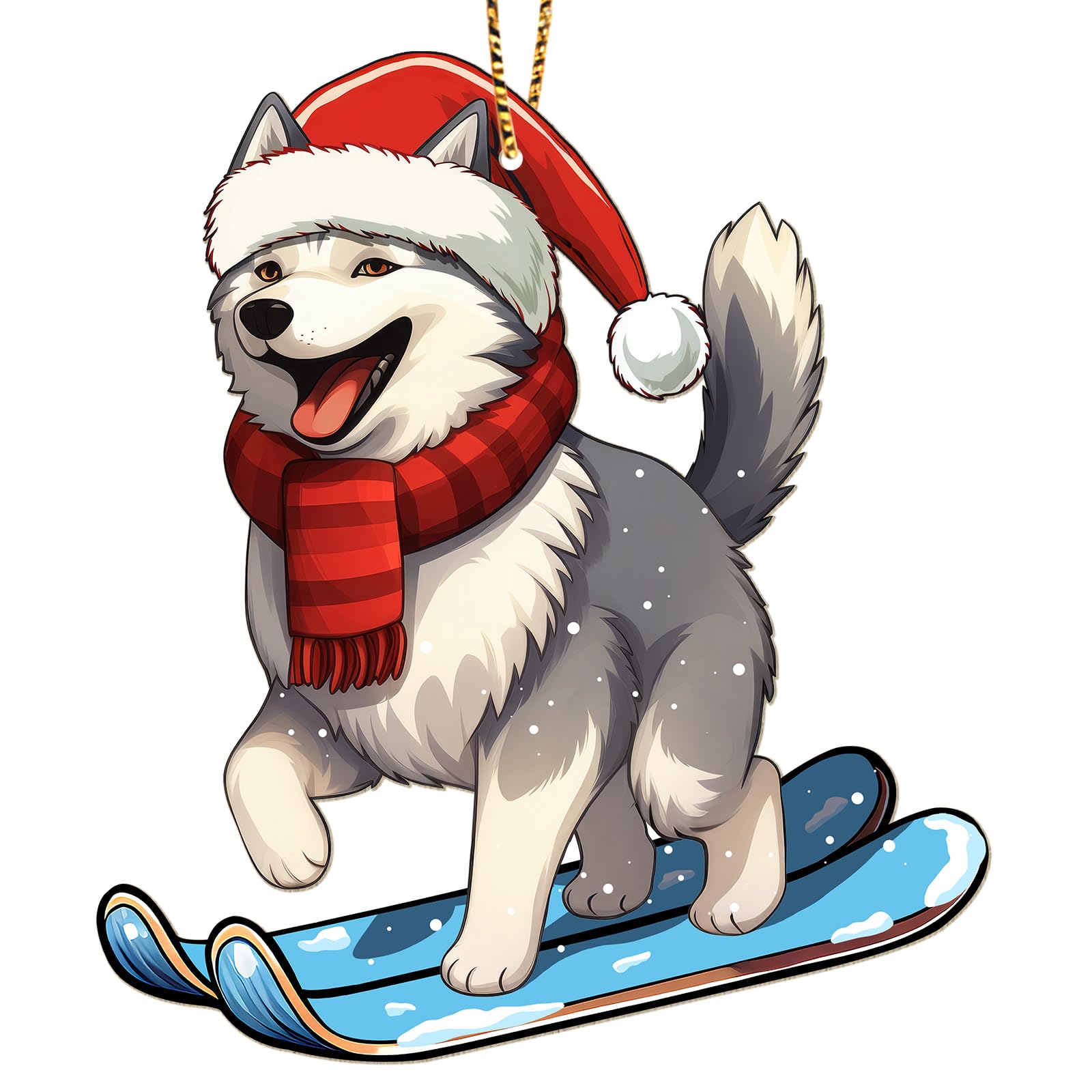 365RUSTIC365Rustic 2 Side Printed Siberian Husky Wooden Christmas Ornaments 2024, Keepsake for Women, Men and Friends, Husky Dog Christmas Tree Ornaments, Christmas Tree Hanging Decorations