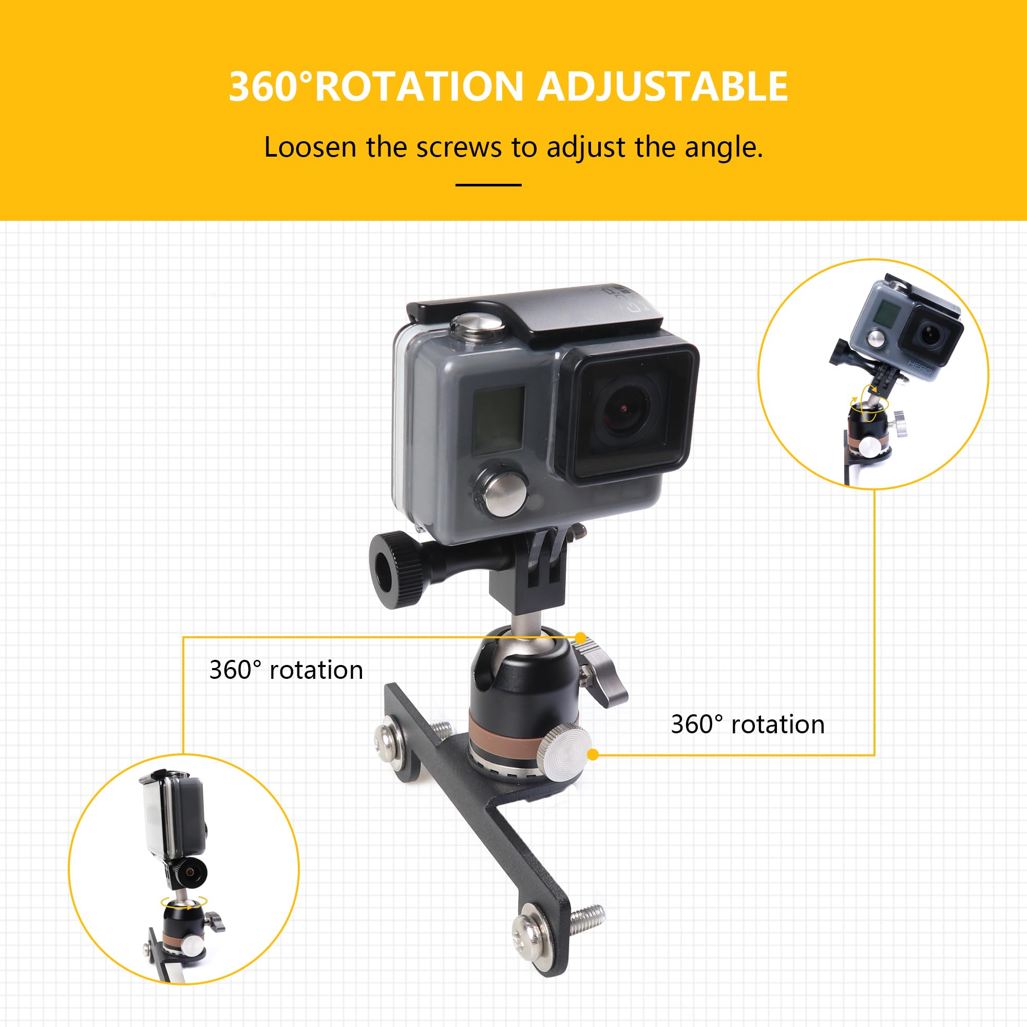 Soporte para cámara de acción GoPro para Ford Bronco 2021 2022 2023 2024, accesorios exteriores de 2/4 puertas, accesorios exteriores para capó, miras de sendero, montaje de mango de liberación