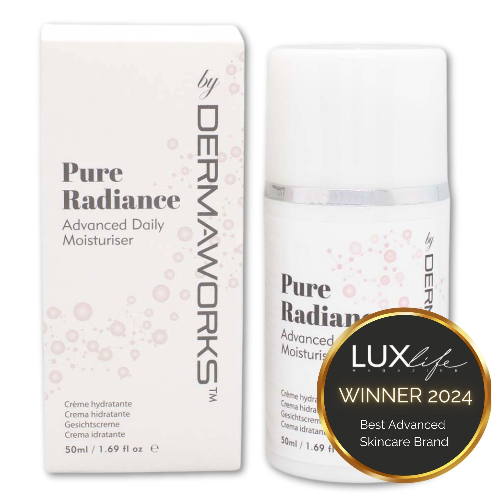 DERMAWORKS Pure Radiance Crema Hidratante Facial Mujer con Retinol, Acido Hialuronico Y Vitamina C De Cara Crema Antiarrugas Mujer Cremas Faciales Mujer Crema Antiarrugas y Antimanchas Crema Antiedad