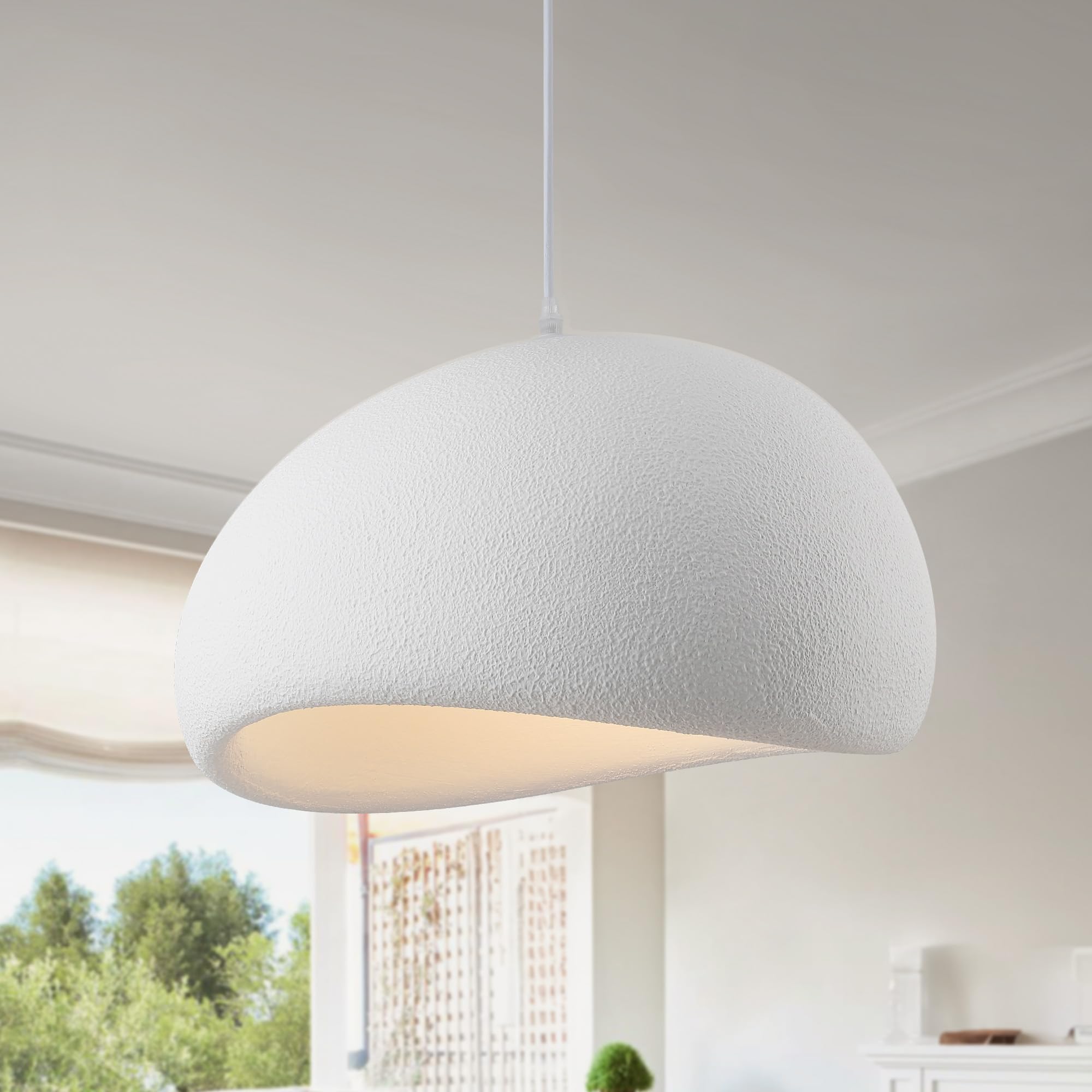 Fivemengo 15.7in Wabi Sabi Pendant Light, Kitchen Island Lighting