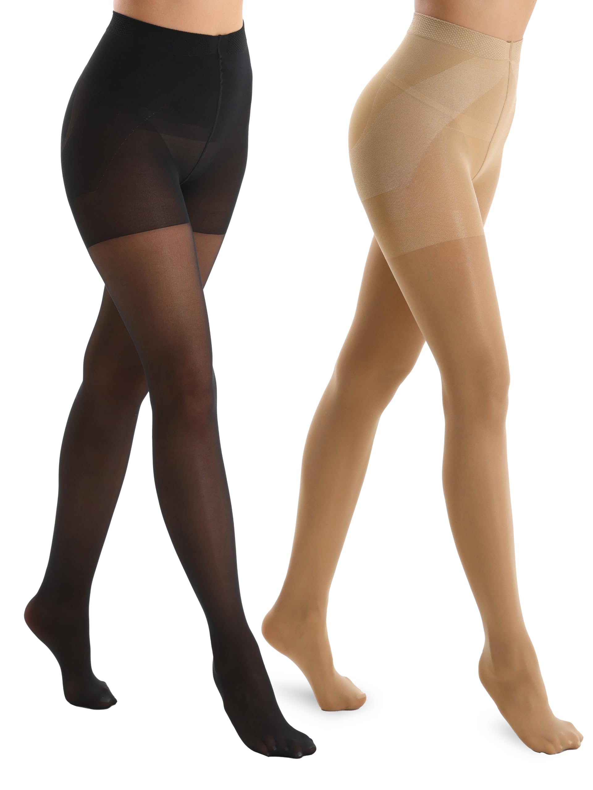 Seidiva Shape Feinstrumpfhose Damen 40D, Leicht Glänzend Dünne Strumpfhose | Figurformende Bauchweg Stützstrumpfhose mit Hoher Taille, Reißfest, Transparent, Komfortabel