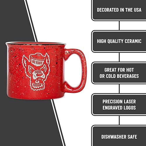 Miniatura 263 de Rico Industries NCAA Utah Utes - Taza de café personalizada de 12 onzas con logotipo grabado con láser profundo, taza de cerámica para acampar con
