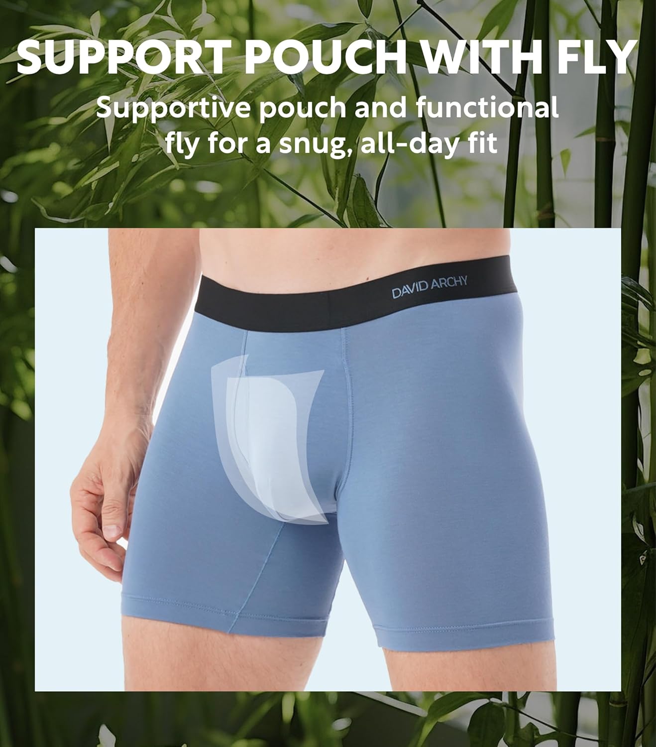 DAVID ARCHY Mens Underwear Rayon Made from Bamboo 7-Pack, Wicking-Moisture & Cool Boxer Briefs with Support Pouch - Image 4