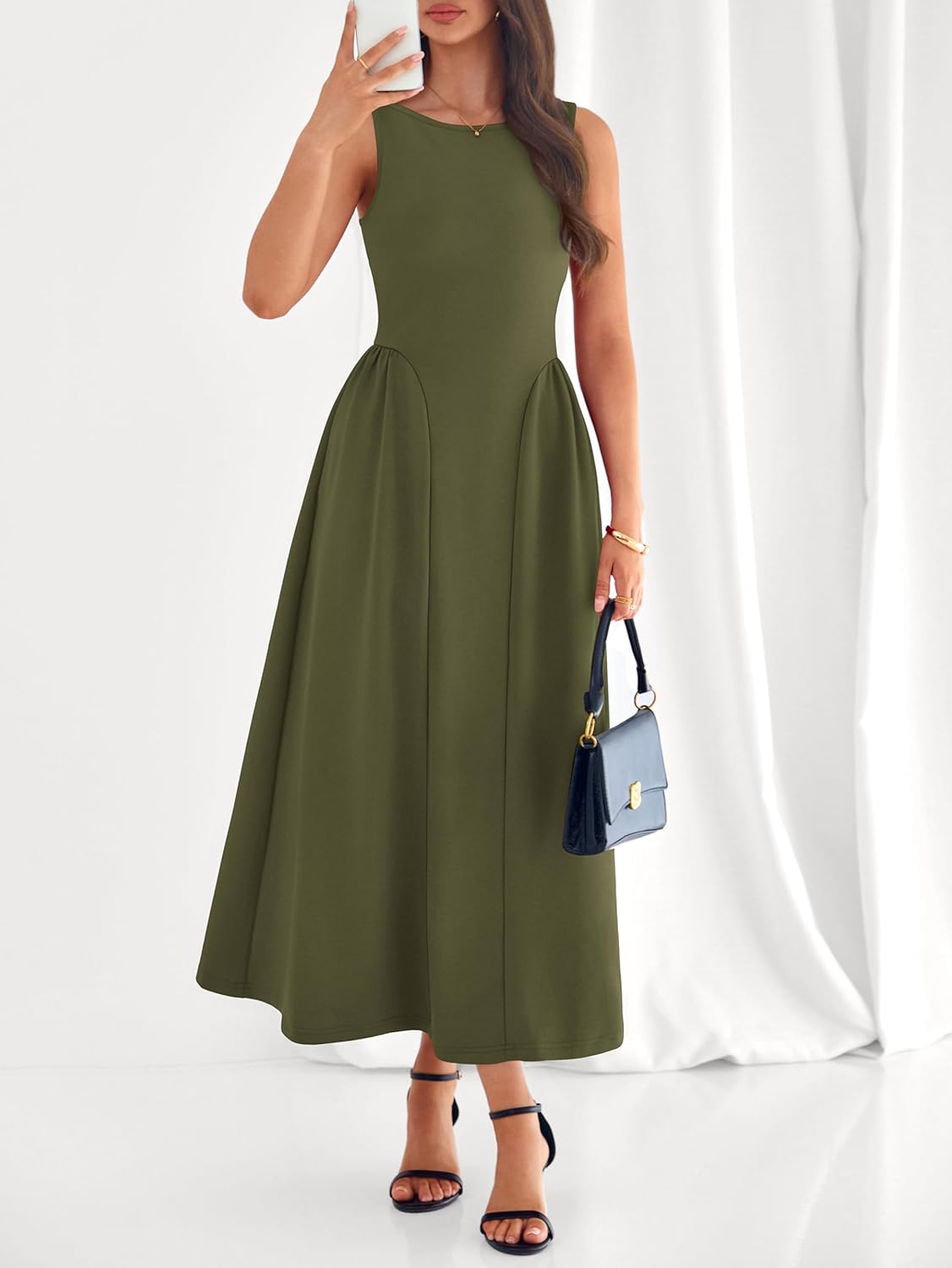 PRETTYGARDEN Summer Sleeveless Maxi Dresses for Women 2026 Elegant Classy A Line Tank Formal Midi Long Wedding Guest Dress - Image 3